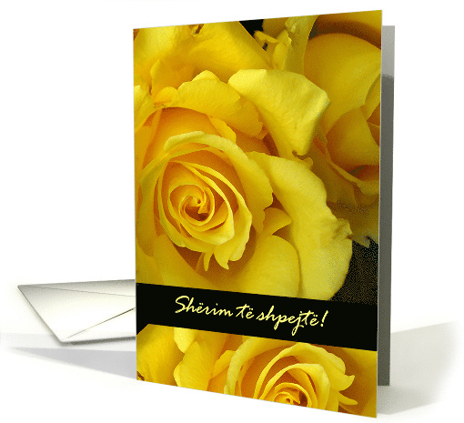 Albanian Get Well with Yellow Roses Photograph card (898780)