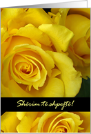 Albanian Get Well with Yellow Roses Photograph card