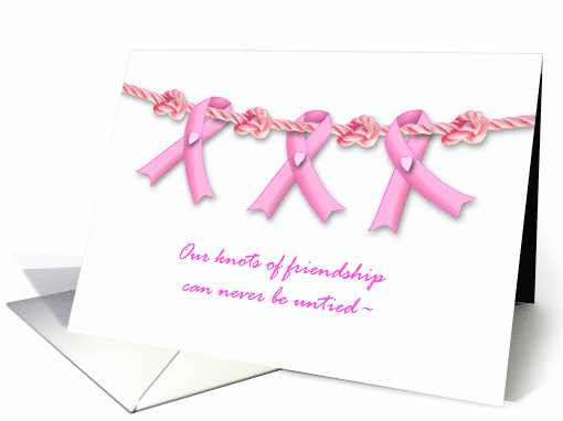Thank You from Breast Cancer Patient with Pink Rope and Ribbons card