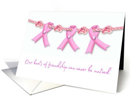Breast Cancer Patient Thank You with Pink Rope and Pink Ribbons card