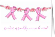 Breast Cancer Patient Thank You with Pink Rope and Pink Ribbons card