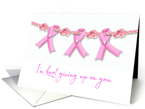 Breast Cancer Patient Get Well with Pink Rope and Ribbons card
