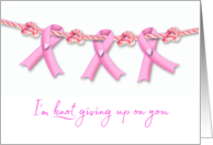 Breast Cancer Patient Get Well with Pink Rope and Ribbons card