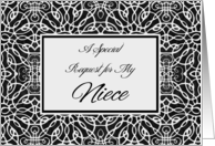Bridesmaid Invitation for Niece, Elegant Art Nouveau Design card