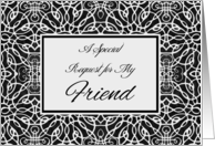 Bridesmaid Invitation for Friend, Elegant Art Nouveau Design card