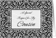 Matron of Honor Invitation for Cousin, Elegant Design card