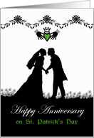 Happy Anniversary on St. Patrick’s Day, Irish Couple Silhouette card