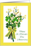 Wedding Anniversary on St Patrick’s Day with Shamrock Bouquet card