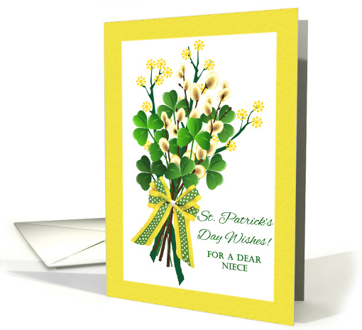 For Niece St Patrick's Day Wishes with Shamrock Bouquet card (909751)