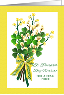 For Niece St Patrick’s Day Wishes with Shamrock Bouquet card