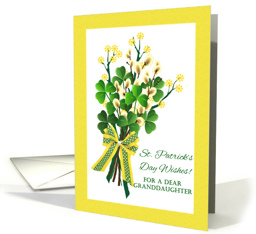 For Granddaughter St Patrick's Day Wishes with Shamrock Bouquet card