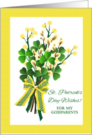 For Godparents St Patrick’s Day Wishes with Shamrock Bouquet card