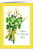 St. Patrick’s Day Wishes with Shamrock and Pussy Willow Bouquet card