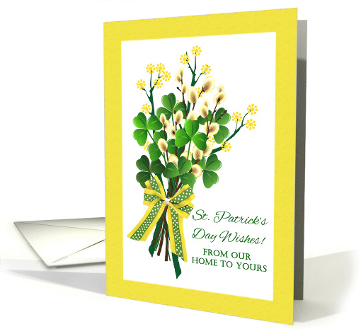 From Our Home to Yours St Patrick's Day with Shamrock Bouquet card