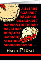 Pi Day with Cherry Pie and Numbers Illustration in Red and Black card