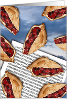 Pi Day 3.14159 with Falling Slices of Cherry Pie card