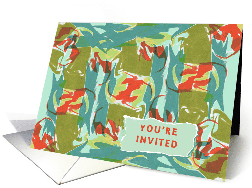 Art Show Invitation with Modern Abstract Art Design card (913946)