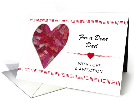 Valentine's Day for Dad with Stitched Heart with Custom Front card