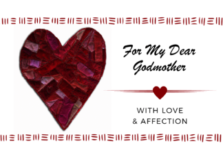 Valentine's Day for Godmother with Stitched Heart and Custom Front