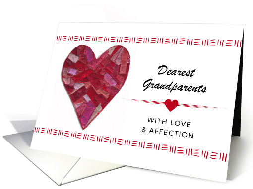 Valentine's Day for Grandparents with Stitched Heart Custom Front card