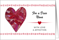 Valentine’s Day for Nana with Stitched Heart with Custom Front card