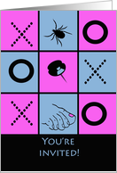 Funny Game Night Invitation, Tick-Tack-Toe card