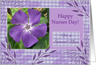Nurses Day for Niece with Periwinkle and Violet Gingham card