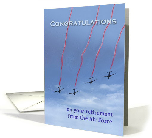 Congratulations on Air Force Retirement, Jets in Sky card (923112)