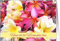 Happy Retirement in Hawaiian with Plumeria Frangipani Flowers card