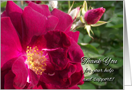 Thank You for Your Help and Support with Red Roses card