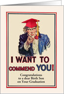 Custom Birth Son Congratulations on Graduation, Uncle Sam card