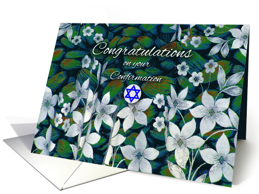Jewish Confirmation Congratulations for Girl with White Flowers card