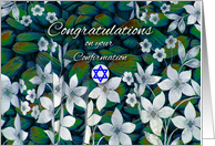 Jewish Confirmation Congratulations for Girl with White Flowers card