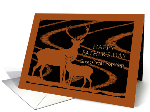 Great Great Pop Pop Father's Day with Deer in Field on Farm card