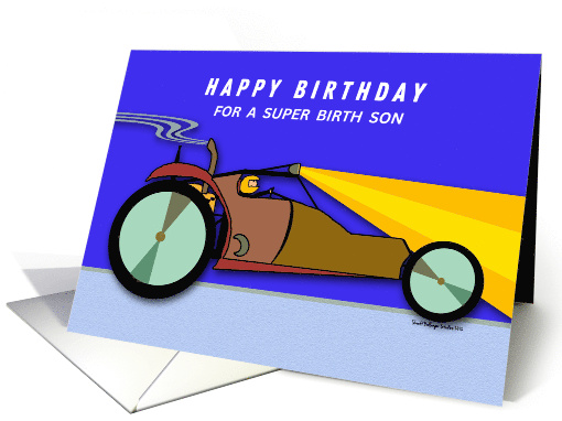 For Younger Birth Son Birthday with Dune Buggy Race at Night card