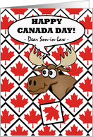 Canada Day for Son-in Law, Moose Head Surprise card