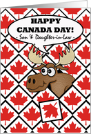 Canada Day for Son and Daughter-in-Law, Moose Head Surprise card