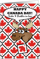 Canada Day for Sister & Brother-in-Law, Moose Head Surprise card