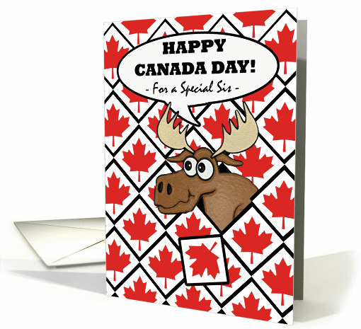 Canada Day for Sister, Moose Head Surprise card (933378)