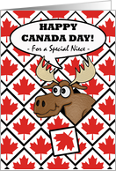 Canada Day for Niece, Moose Head Surprise card