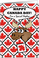 Canada Day for Nephew, Moose Head Surprise card