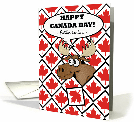 Canada Day for Father in Law, Moose Head Surprise card (933400)