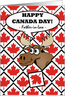 Canada Day for Father in Law, Moose Head Surprise card