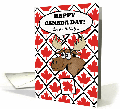 Canada Day for Cousin and Wife, Moose Head Surprise card (933405)