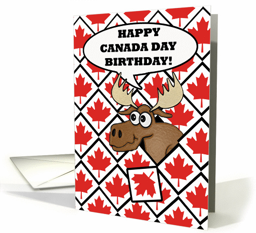 Birthday on Canada Day, Moose Head Surprise card (933412)