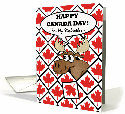 Canada Day for Stepbrother, Moose Head Surprise card (933416)