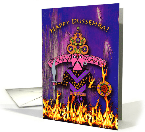 Dussehra with Effigy of Demon King Ravana Burning card (934912)