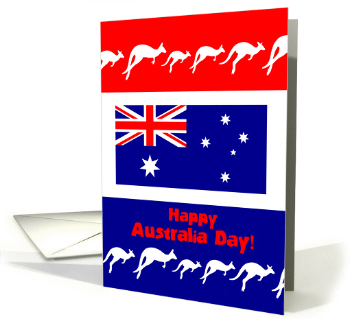 Australia Day, Australian Flag and Kangaroos card (937045)