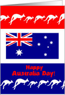 Australia Day, Australian Flag and Kangaroos card