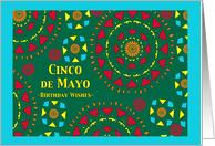 Birthday on Cinco de Mayo with Colorful Mexican Inspired Design card